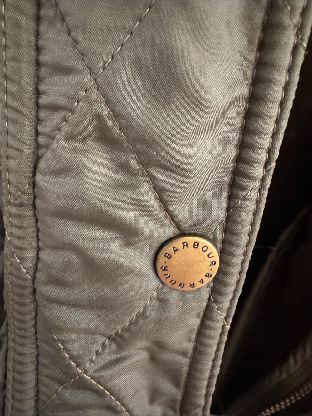 Barbour Annandale Olive Green Classic Quilted Jacket EUC Sz US 14 - Picture 3 of 10